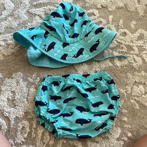 NWOT Pottery Barn Kids swim diaper cover and hat